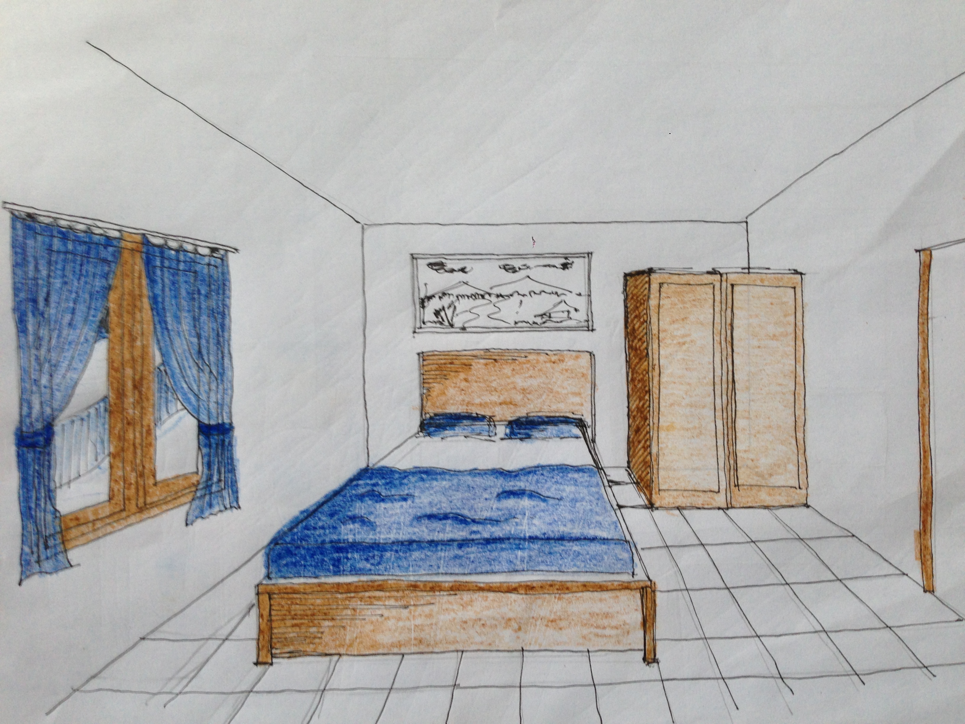 Gambar Perspektif Kamar Tidur Sederhana Interior Rumah
